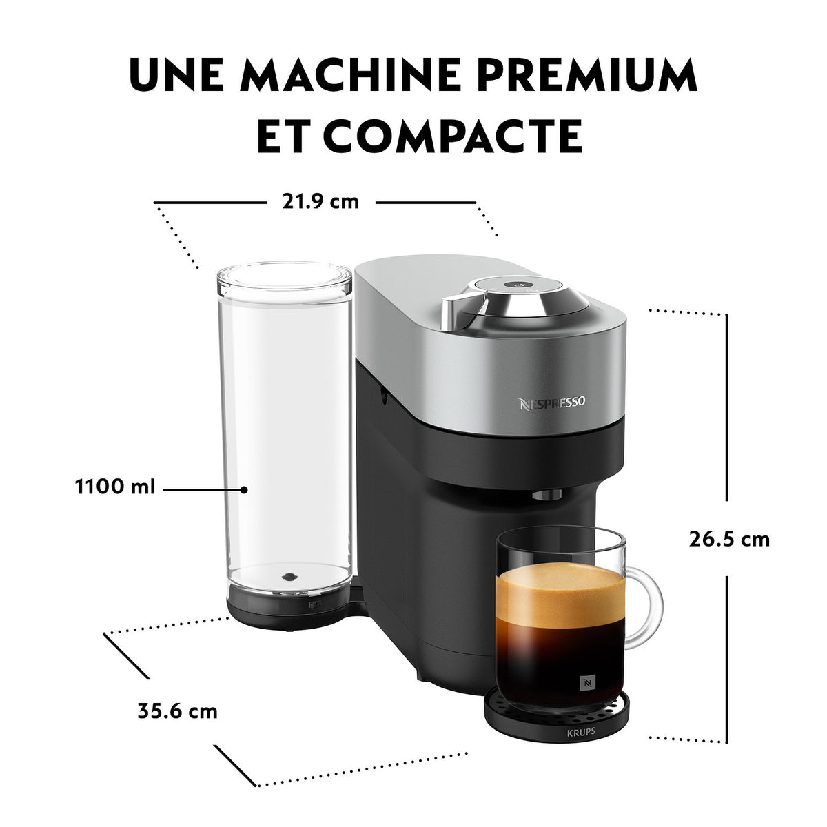 Krups Cafetière Nespresso Vertuo Pop+ YY5359FD Argent