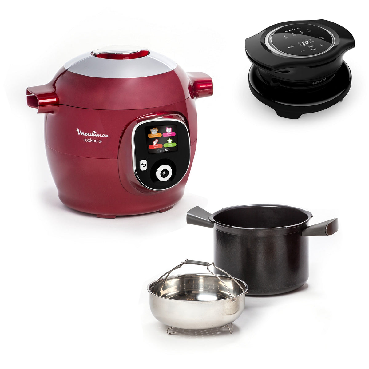 Moulinex Multicuiseur Cookeo connecté YY5571FB + Extra Crisp - Rouge
