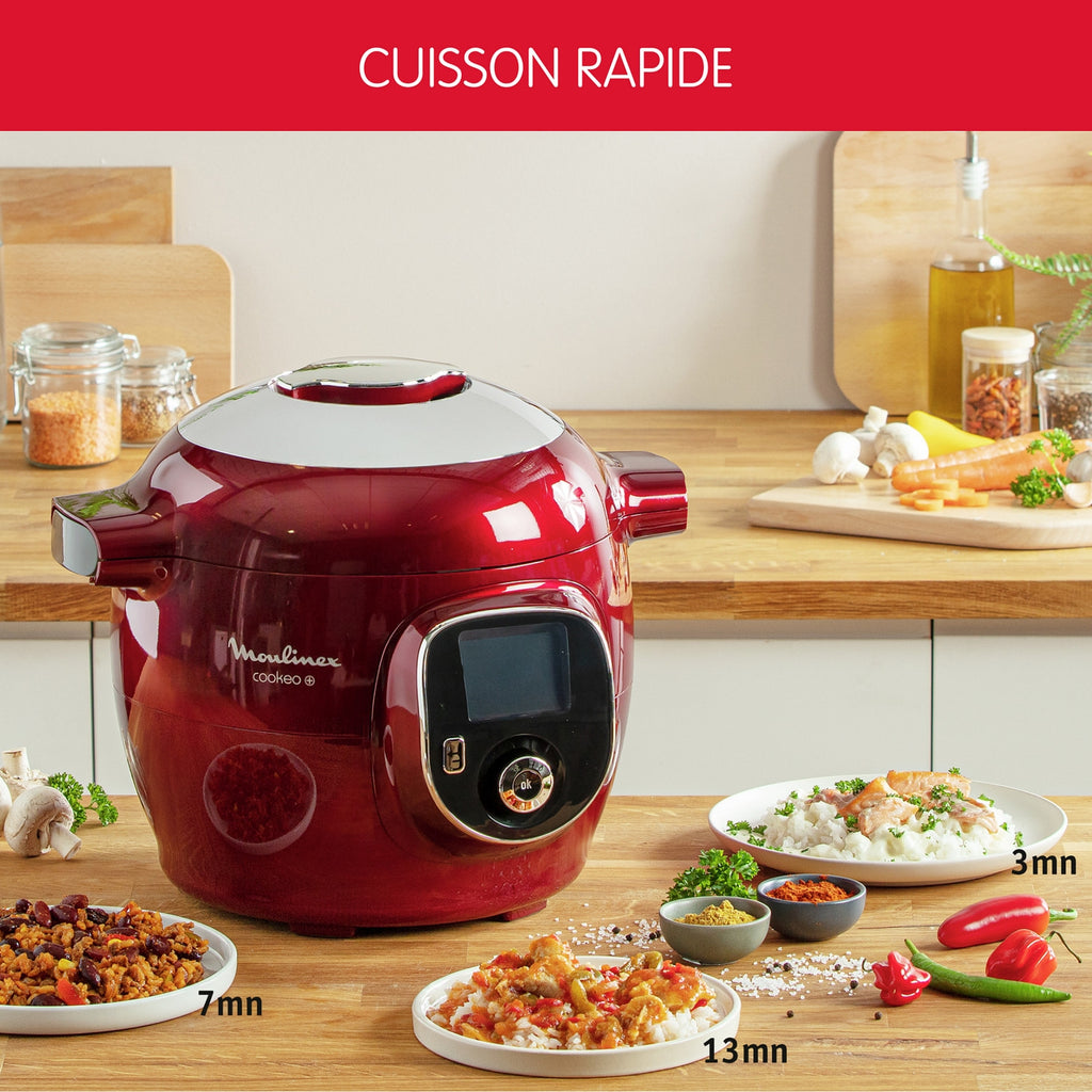 Moulinex Multicuiseur Cookeo connecté YY5571FB + Extra Crisp - Rouge