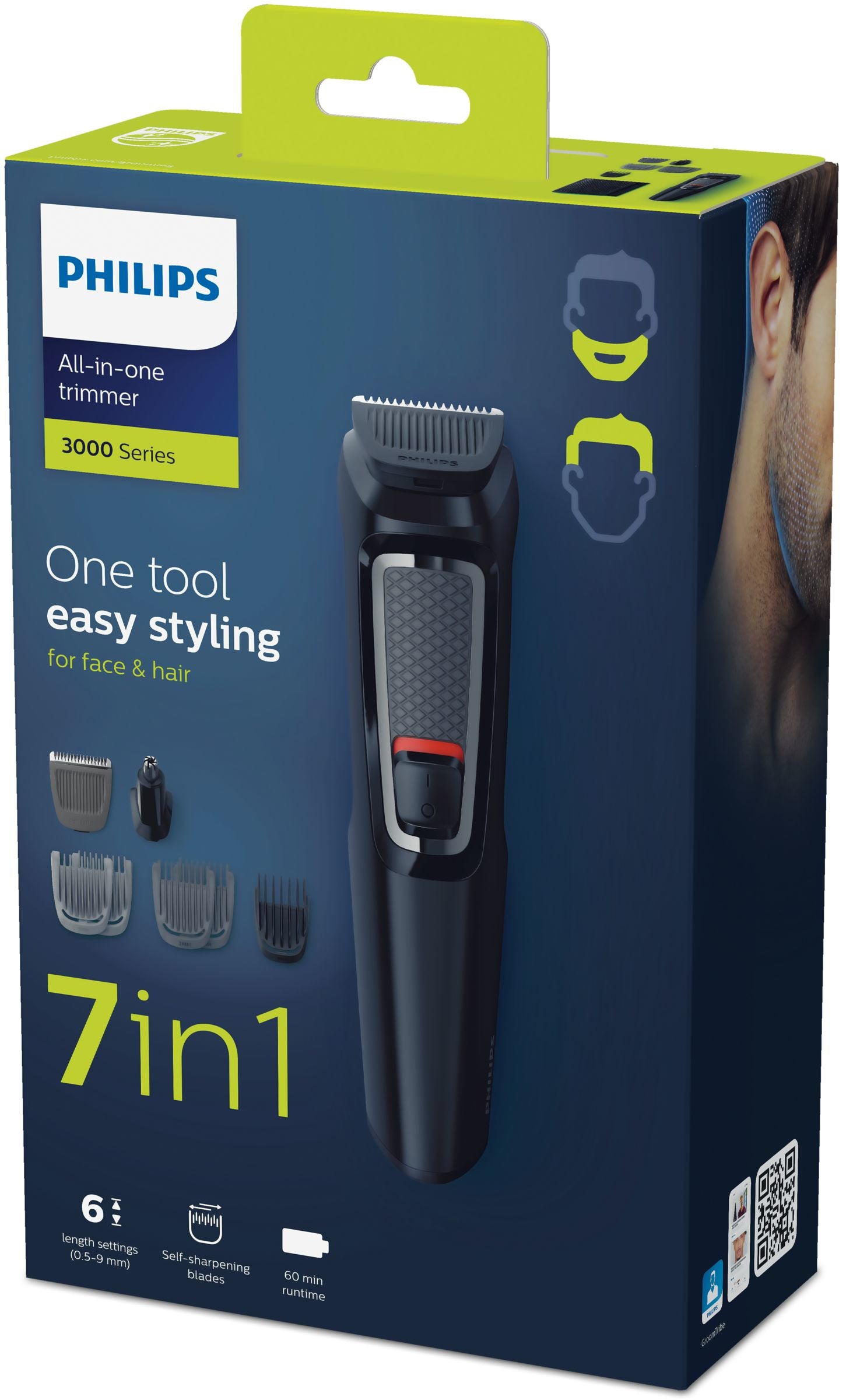 Philips MULTIGROOM Series 3000 MG3720/15 7-en-1 Visage et Cheveux