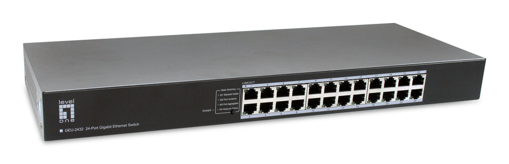 LevelOne GEU-2432 Non-géré Gigabit Ethernet (10/100/1000) 1U Gris