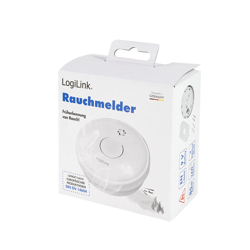 LogiLink SC0015 Détecteur de Fumée Photoélectrique à Réflexion, Filaire, Blanc