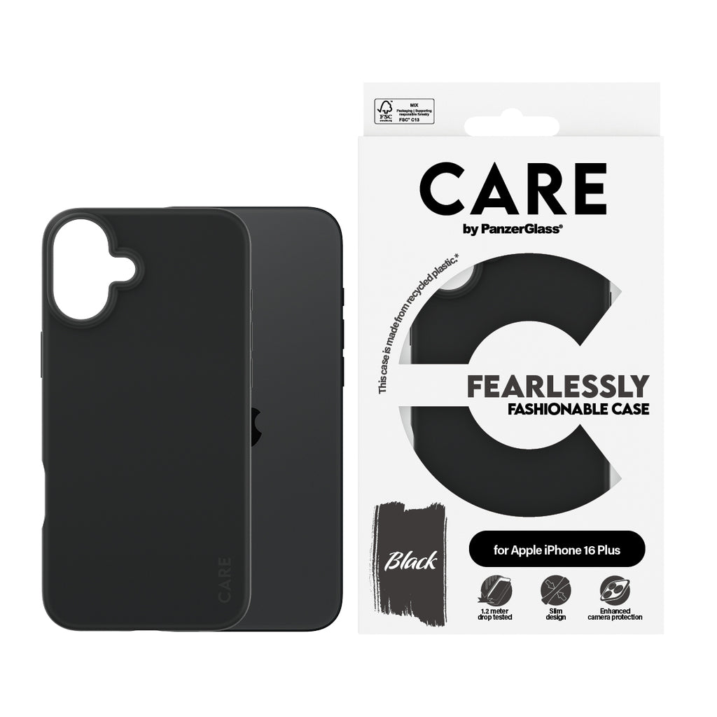 PanzerGlass CARE™ by ® Case Black iPhone 16 Plus coque de protection pour téléphones portables Housse Noir
