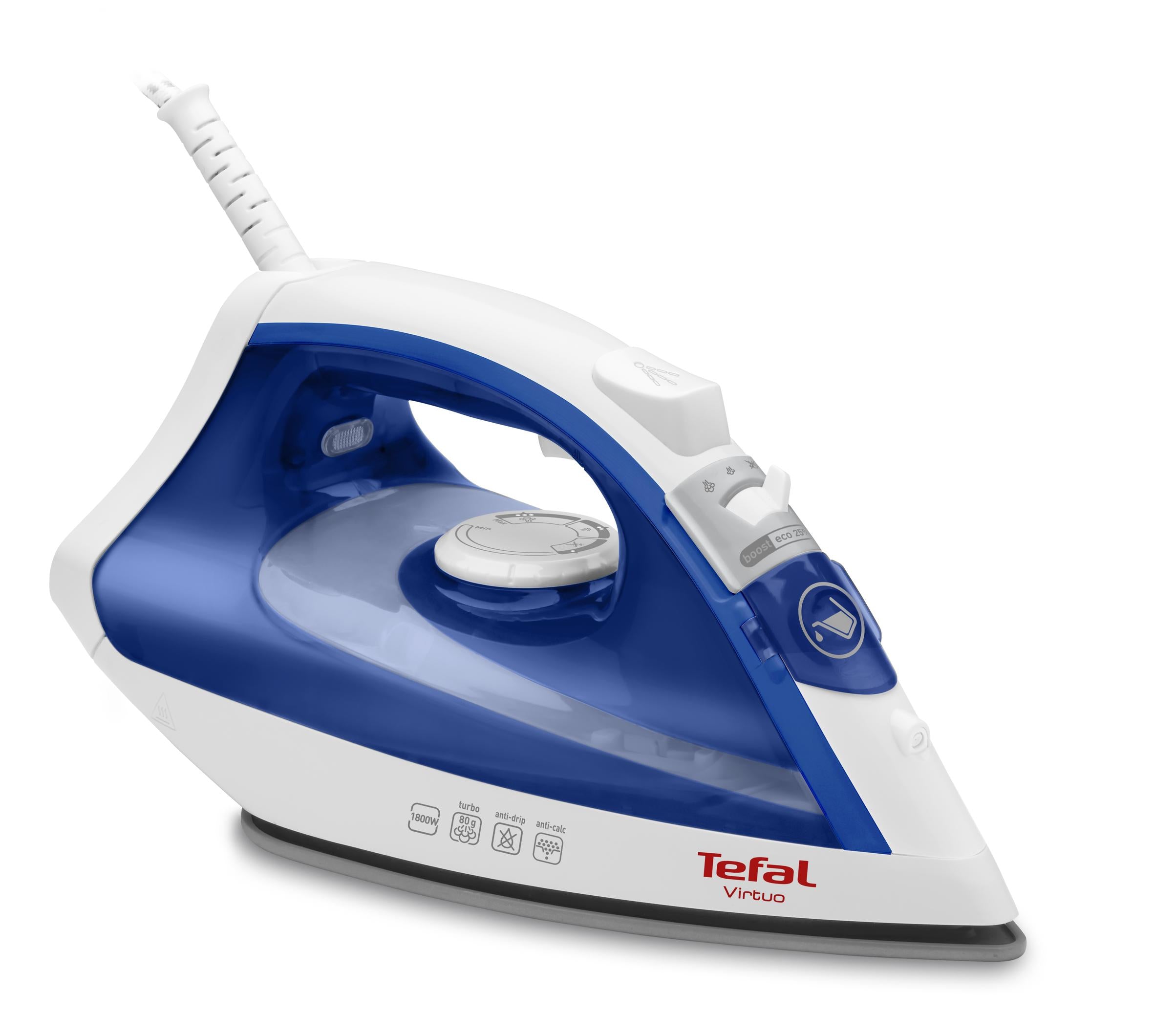 Tefal Virtuo FV1711 Fer à vapeur Semelle Durilium 1800 W Violet, Blanc