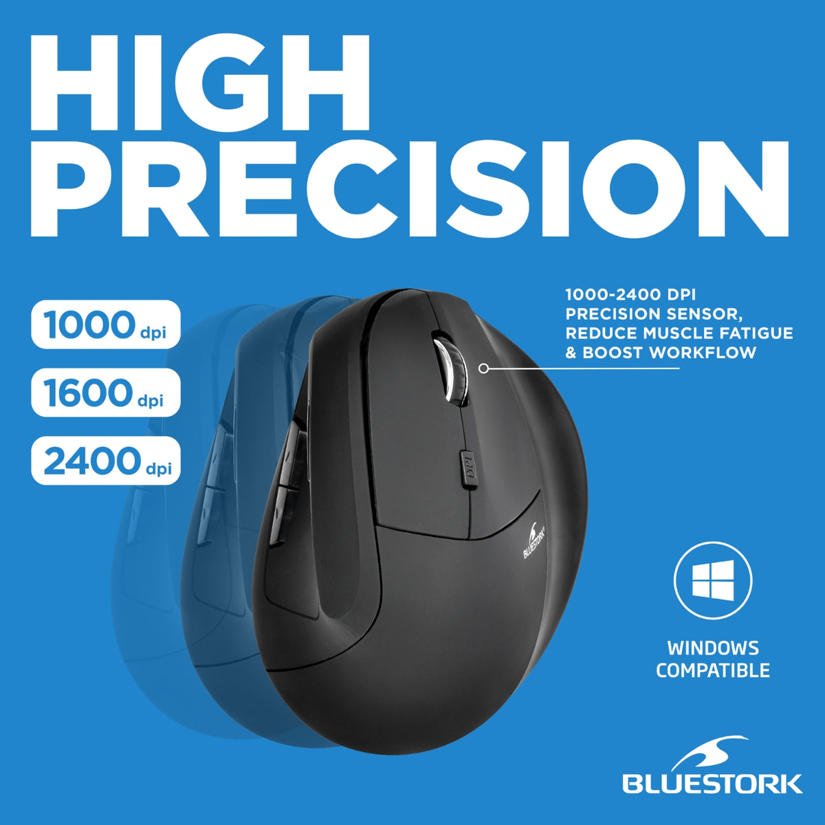 Bluestork Souris ergonomique sans fil Ergo WL