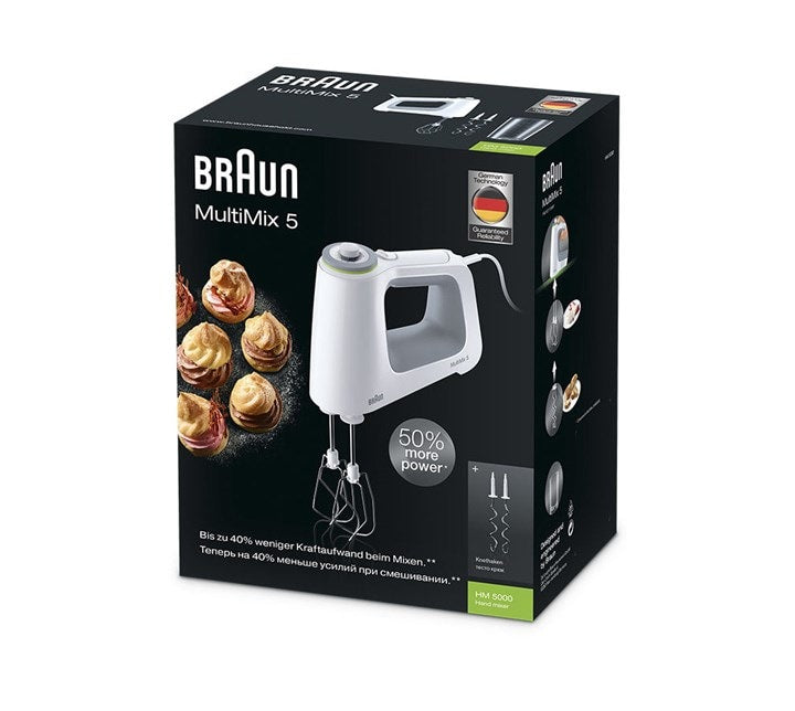 Braun HM 5000 WH Batteur à main 700 W, Gris et Blanc