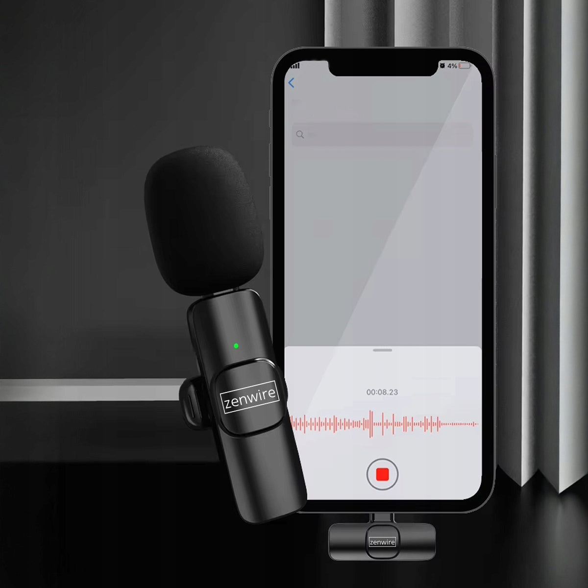 Mini micro-cravate sans fil à effet de surface pour téléphone et ordinateur, USB-C, Zenwire TrueTone K1