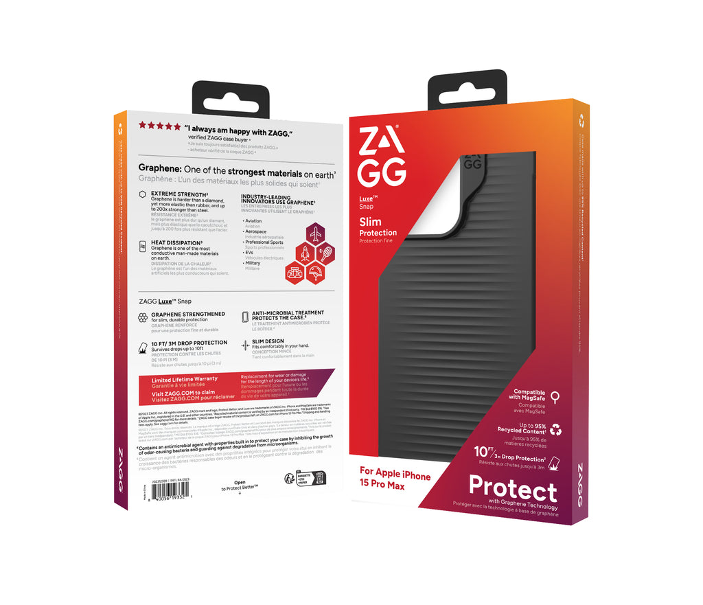 ZAGG Luxe coque de protection pour téléphones portables 17 cm (6.7") Housse Noir