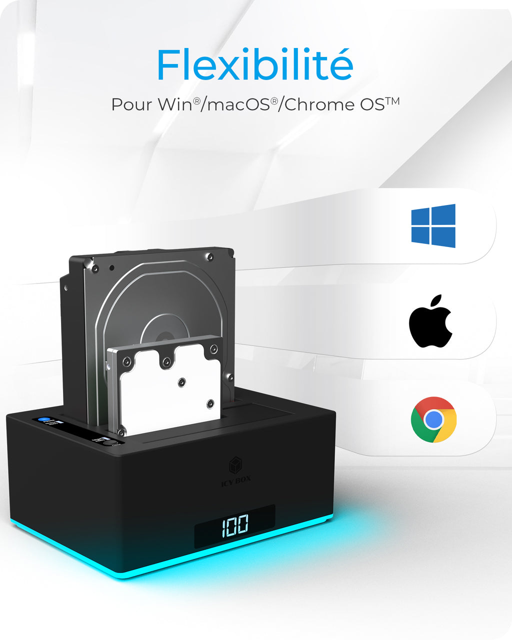 ICY BOX IB-127CL-U3 USB 3.2 Gen 1 (3.1 Gen 1) Type-B Noir