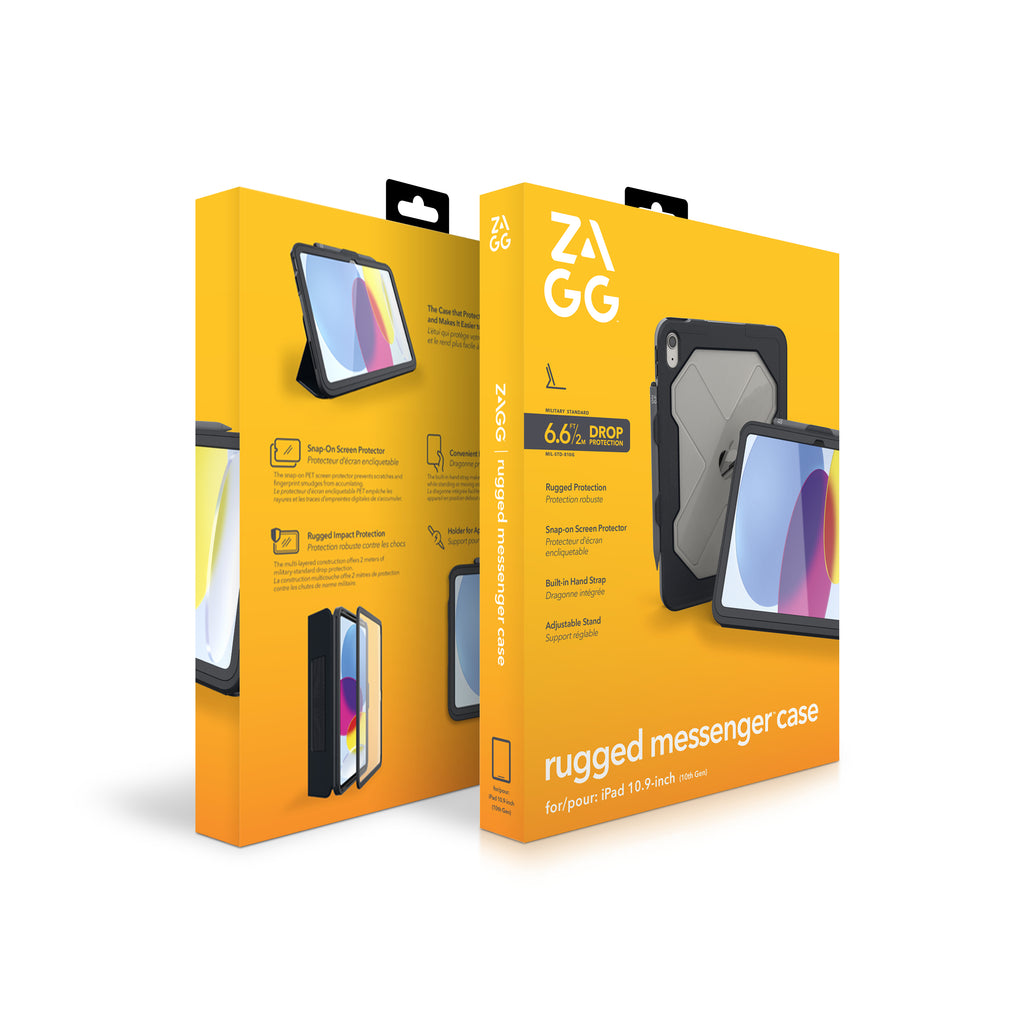 ZAGG Rugged Messenger Case 27,7 cm (10.9") Housse, Couleur Charbon