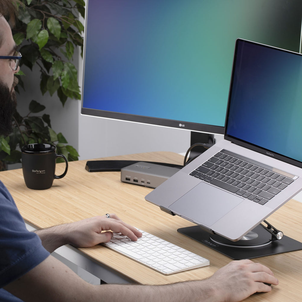 StarTech.com Support Rotatif pour PC Portable, Base Pivotante à 360&deg;, Support Rotatif pour Bureau, Hauteur et Inclin