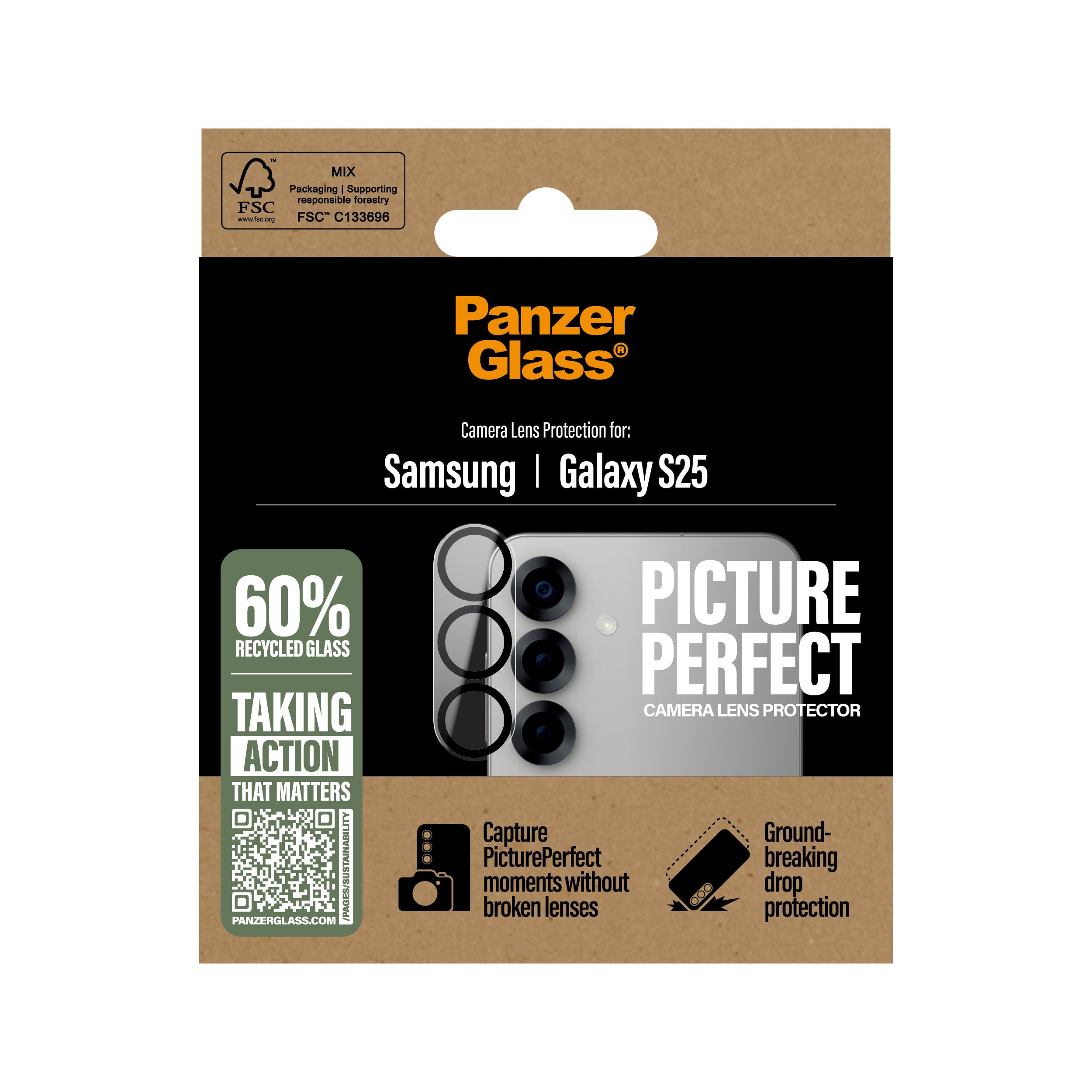 PanzerGlass ® PicturePerfect Camera Lens Protector Samsung Galaxy S25 Protection d'écran transparent 1 pièce(s)