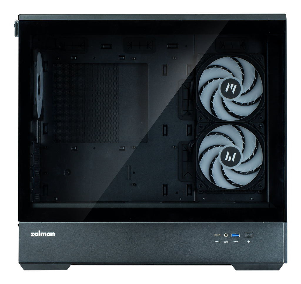 Zalman P30 V2 Boîtier Mini Tower Noir, Vue Panoramique Verre Trempé, 3 Ventilateurs ARGB