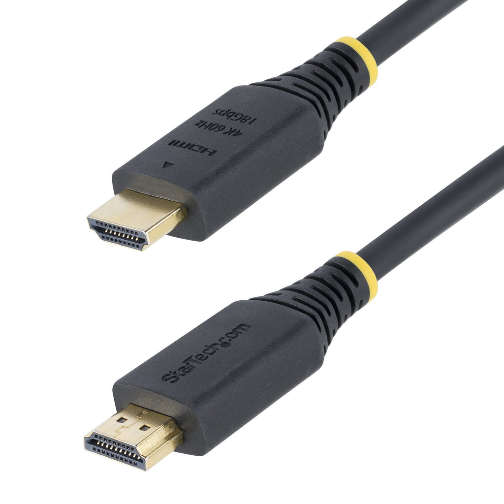 StarTech.com Câble HDMI Haut Débit de 2m Certifié Premium, 4K 60Hz/1440p 144Hz, HDR10/HDCP 2.2/ARC, 18Gbps, Cordon HDMI 2.0 UHD pour TV/Moniteur/Affichage, Gaine TPE