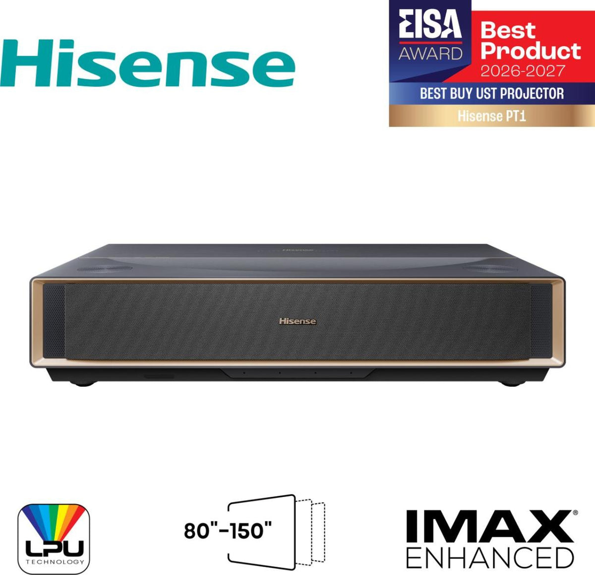 Hisense PT1 Projecteur à focale ultra courte UHD 4K (3840x2160) Compatibilité 3D Noir