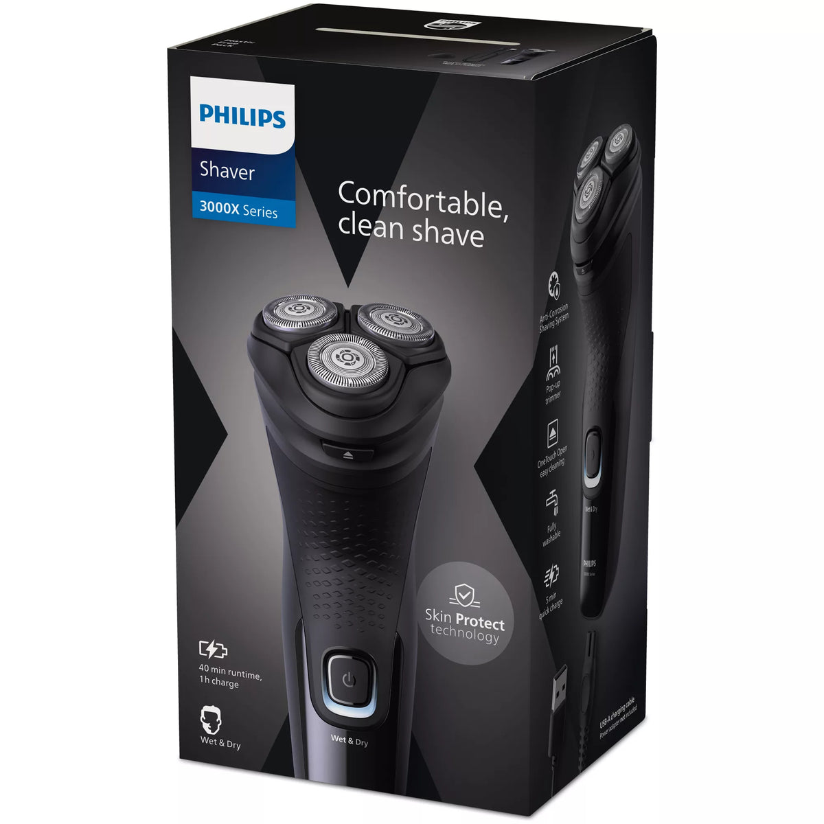 Philips Shaver 3000X Series X3001/00 Rasoir électrique 100 % étanche