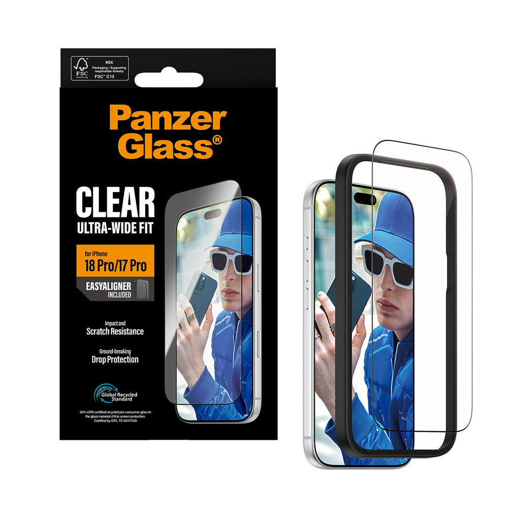 PanzerGlass ® Screen Protector iPhone 2026 Pro | 17 Pro | Ultra-Wide Fit w. EasyAligner Protection d'écran transparent 1