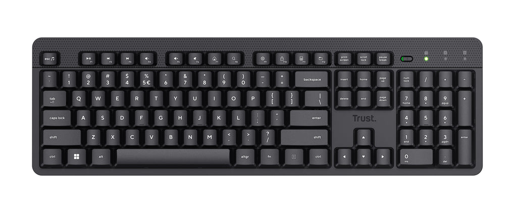 Trust Ody II Clavier de Bureau Sans Fil RF, QWERTY Nordique, Noir