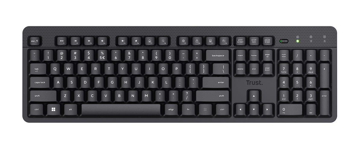 Trust Ody II Clavier de Bureau Sans Fil RF, QWERTY Nordique, Noir
