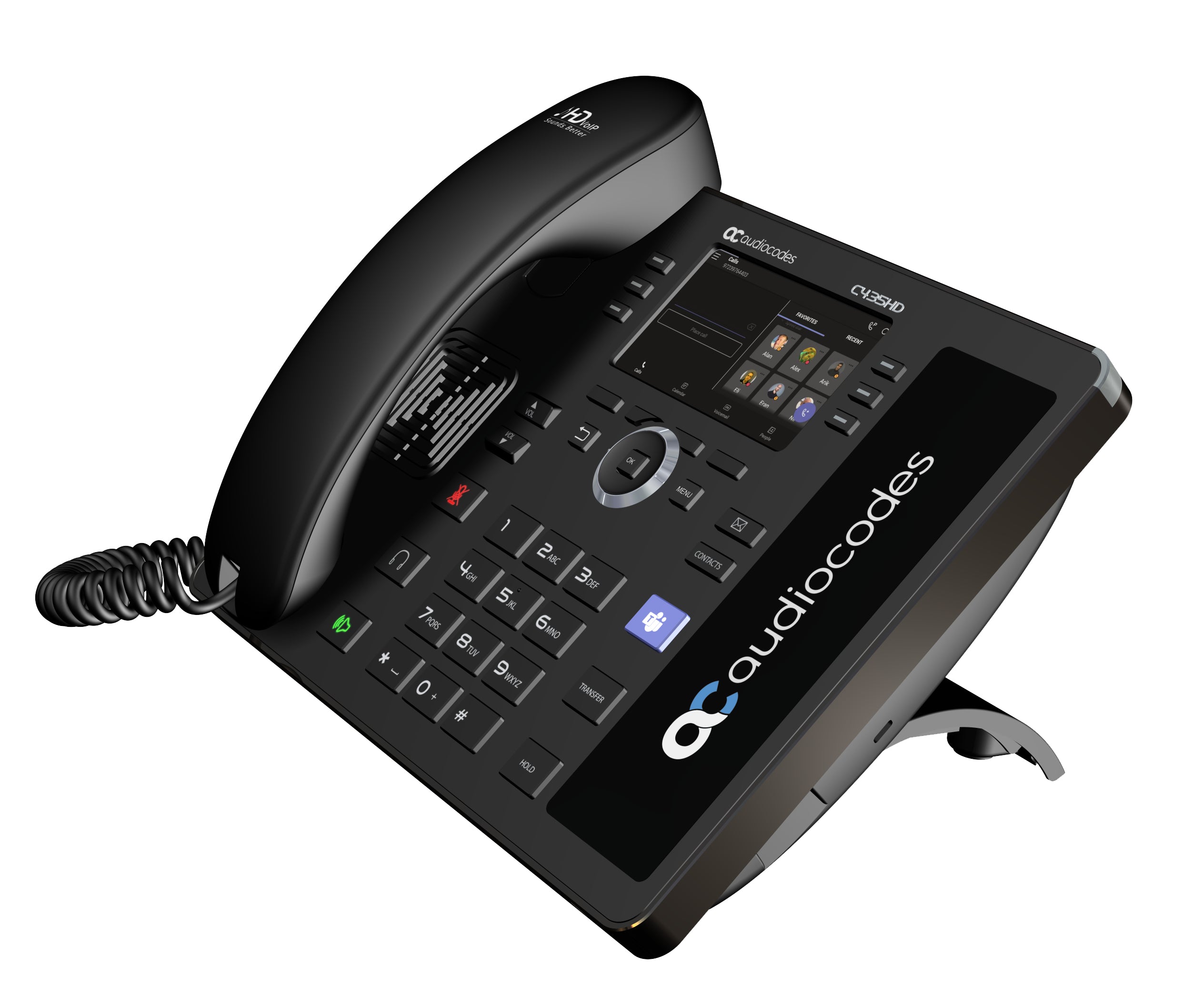 AudioCodes C435HD téléphone fixe Noir LCD