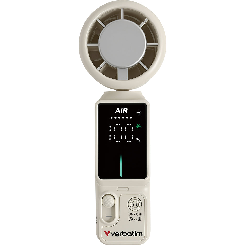 Verbatim Cool 'n' Go Ice Touch Pro Ventilateur à Main, Blanc/Argent