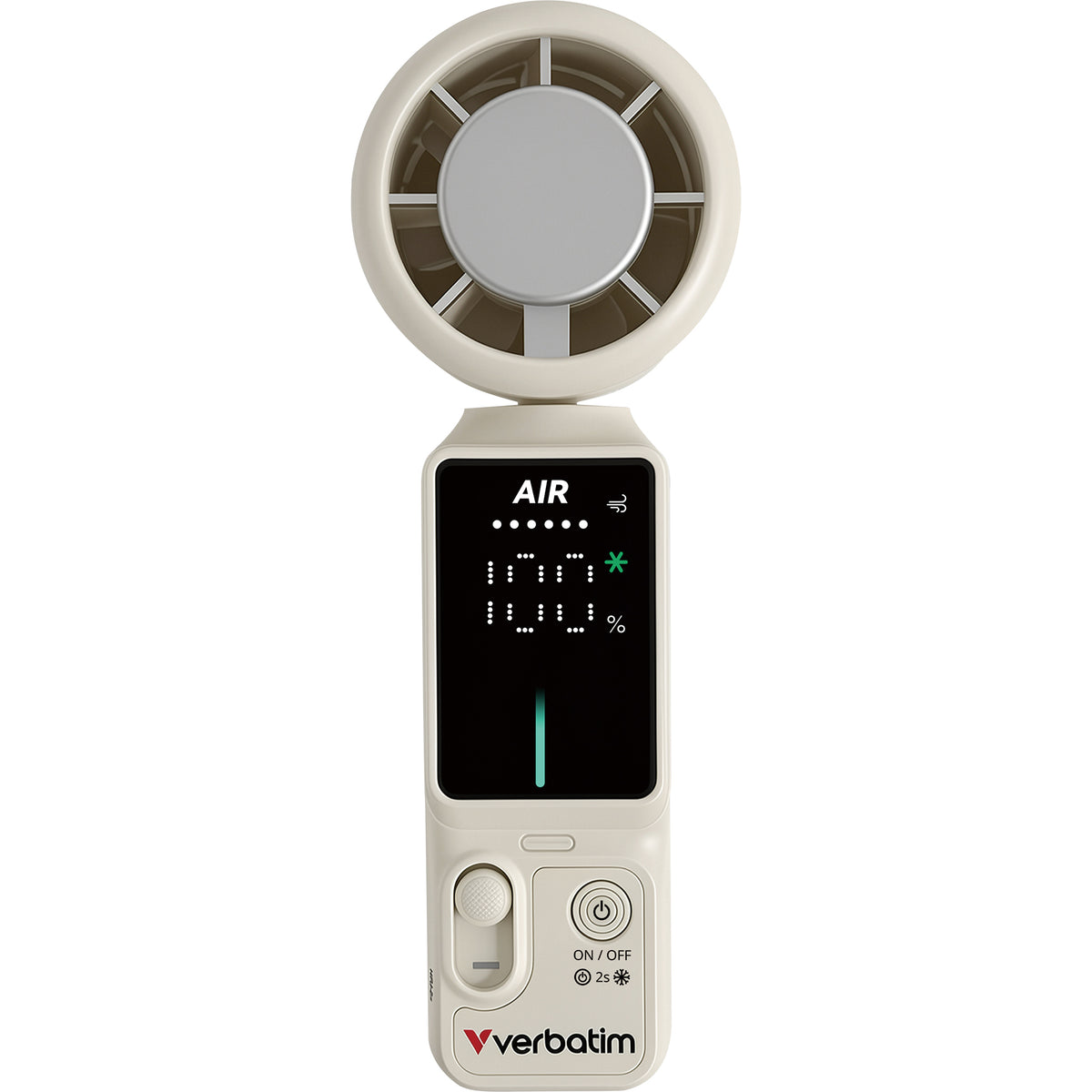 Verbatim Cool 'n' Go Ice Touch Pro Ventilateur à Main, Blanc/Argent