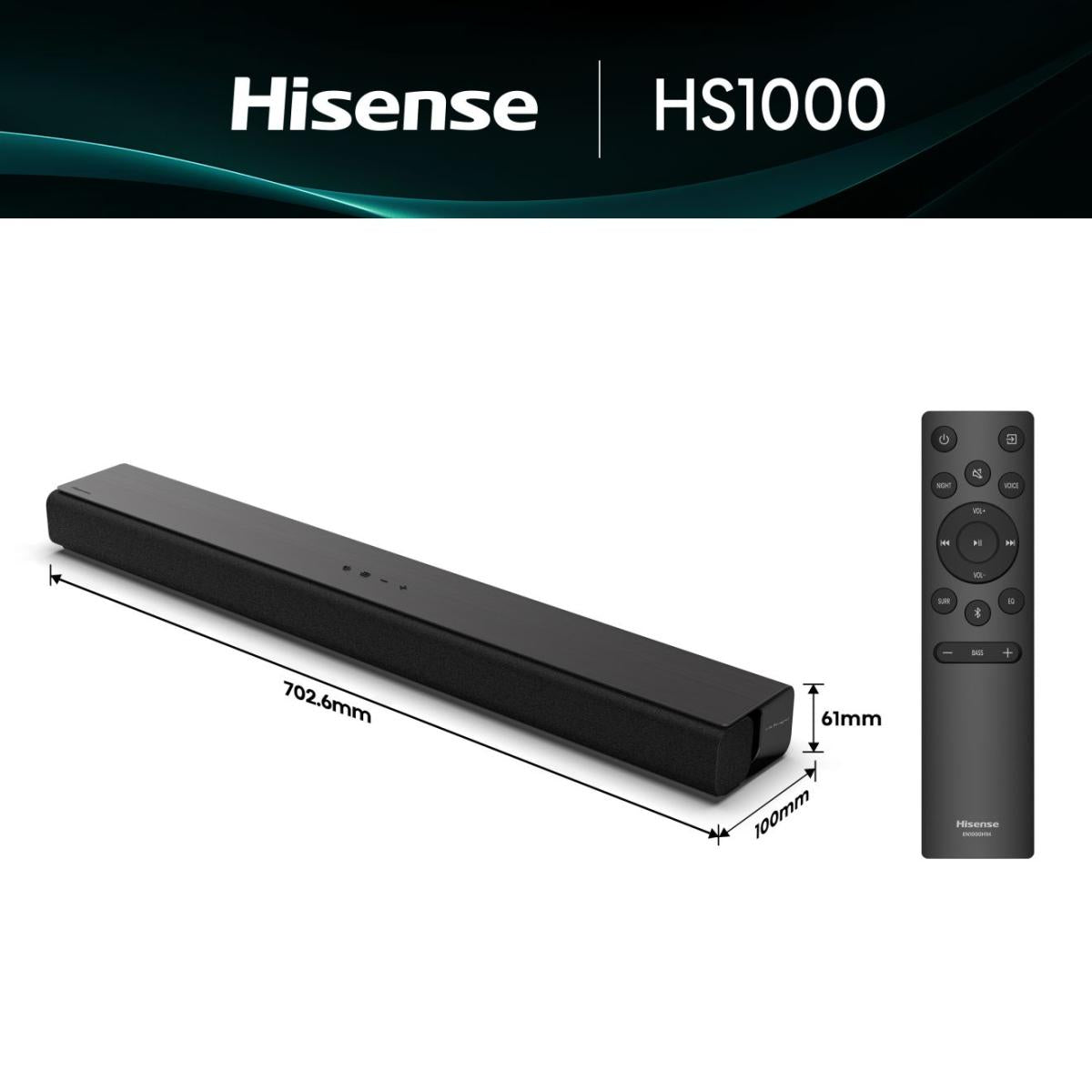 Hisense HS1000 Noir 2.0 canaux 120 W