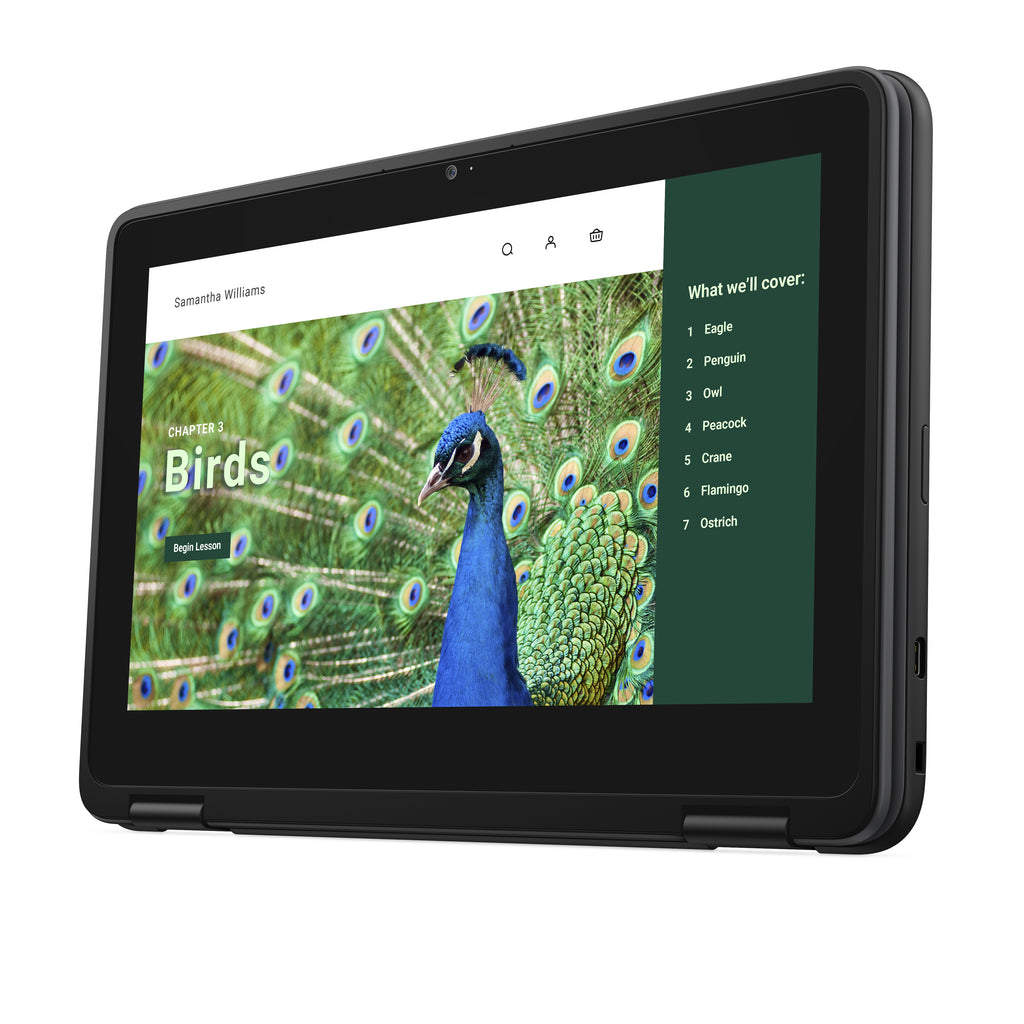 DELL Chromebook 3120 2-in-1, Intel N100, 11.6" Écran Tactile HD, 4 Go LPDDR5, 64 Go eMMC, Wi-Fi 6, ChromeOS, Noir