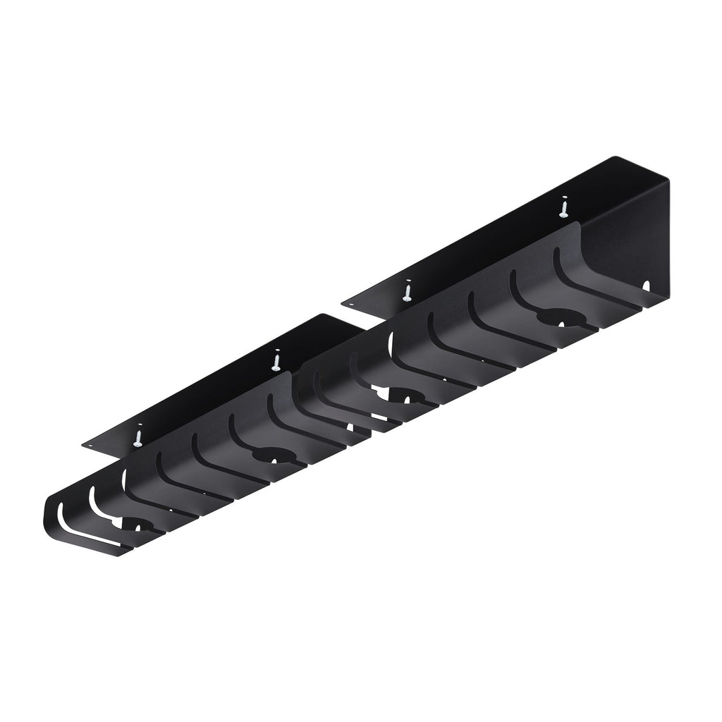 StarTech.com Lot de 2 Bacs de Gestion des Câbles sous Bureau, Longueur 106cm (53cm par Plateau), Organiseur de Câbles Métallique à Fentes, Installation par Vis, Support pour Multiprise, Noir, TAA - vue 5