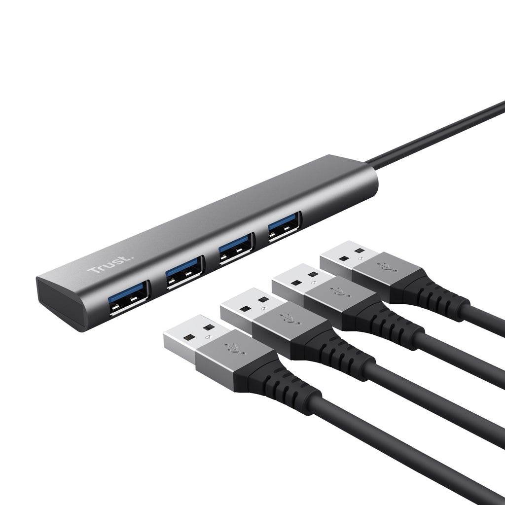 Trust Halyx Hub USB 3.2 Gen 1 Type-A 5 Mbit/s Gris