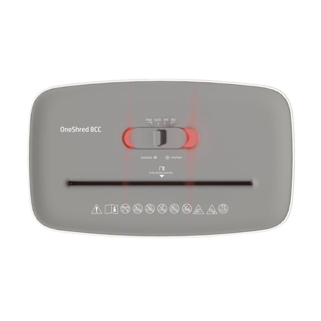 HP OneShred 8CC Destructeur de Papier Coupe Particules, 22 cm, Blanc
