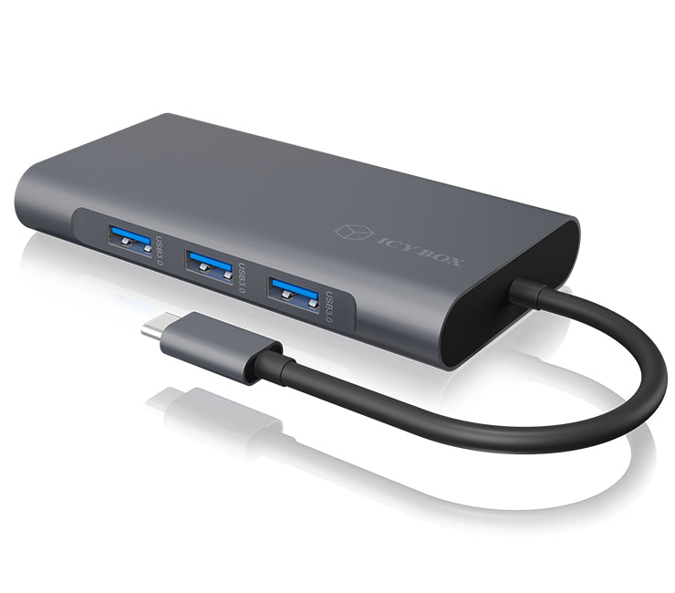 ICY BOX IB-DK4040-CPD Avec fil USB 3.2 Gen 1 (3.1 Gen 1) Type-C Anthracite, Noir