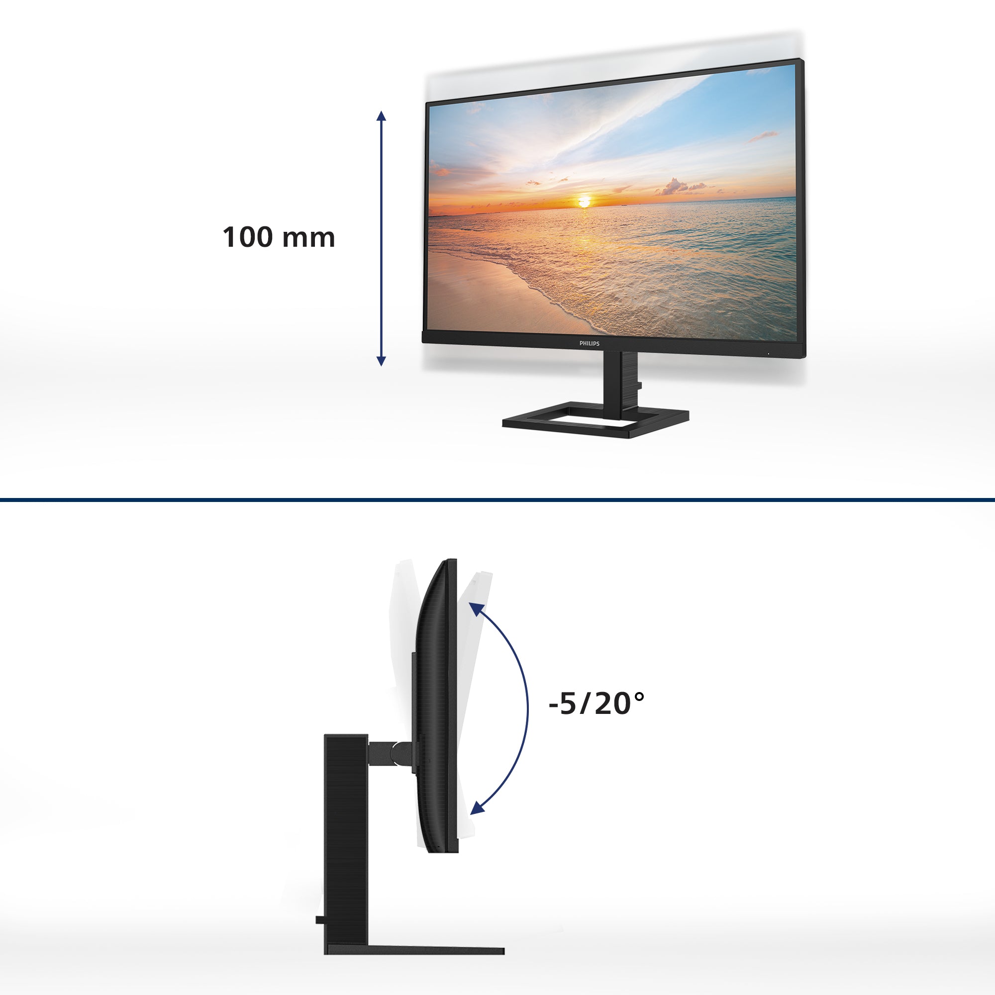 Philips 1000 series 24E1N1300AE/00 écran plat de PC 60,5 cm (23.8") 1920 x 1080 pixels Full HD LCD Noir