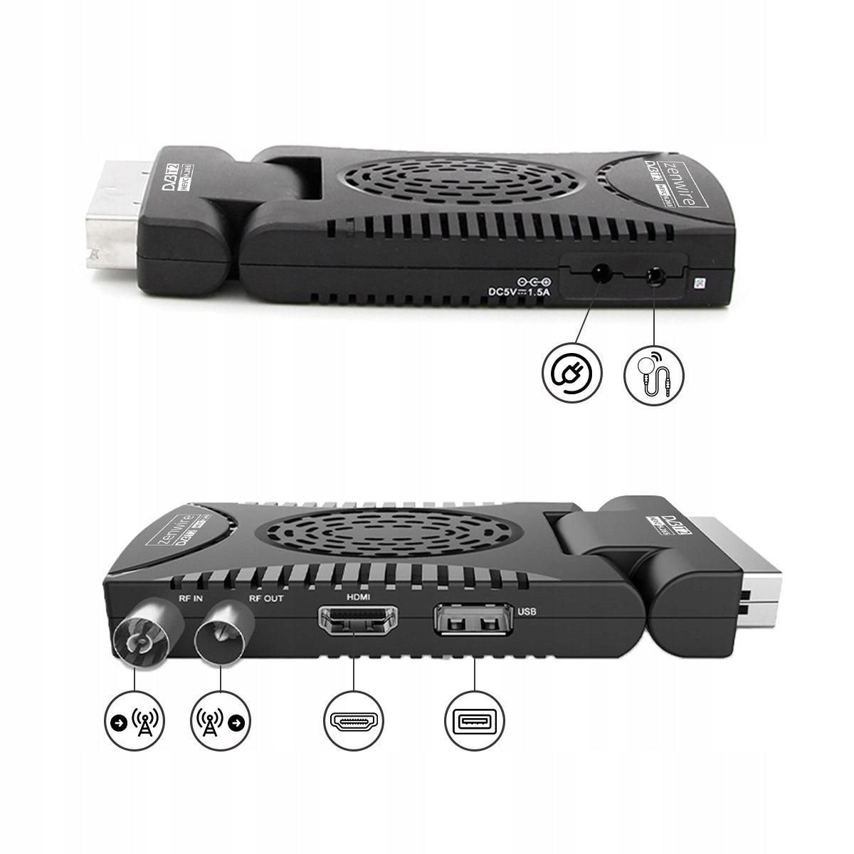 Récepteur satellite DVB-T2 HEVC H.265 WiFi pour la télévision terrestre Zenwire DVB-T2 Zenwire 002