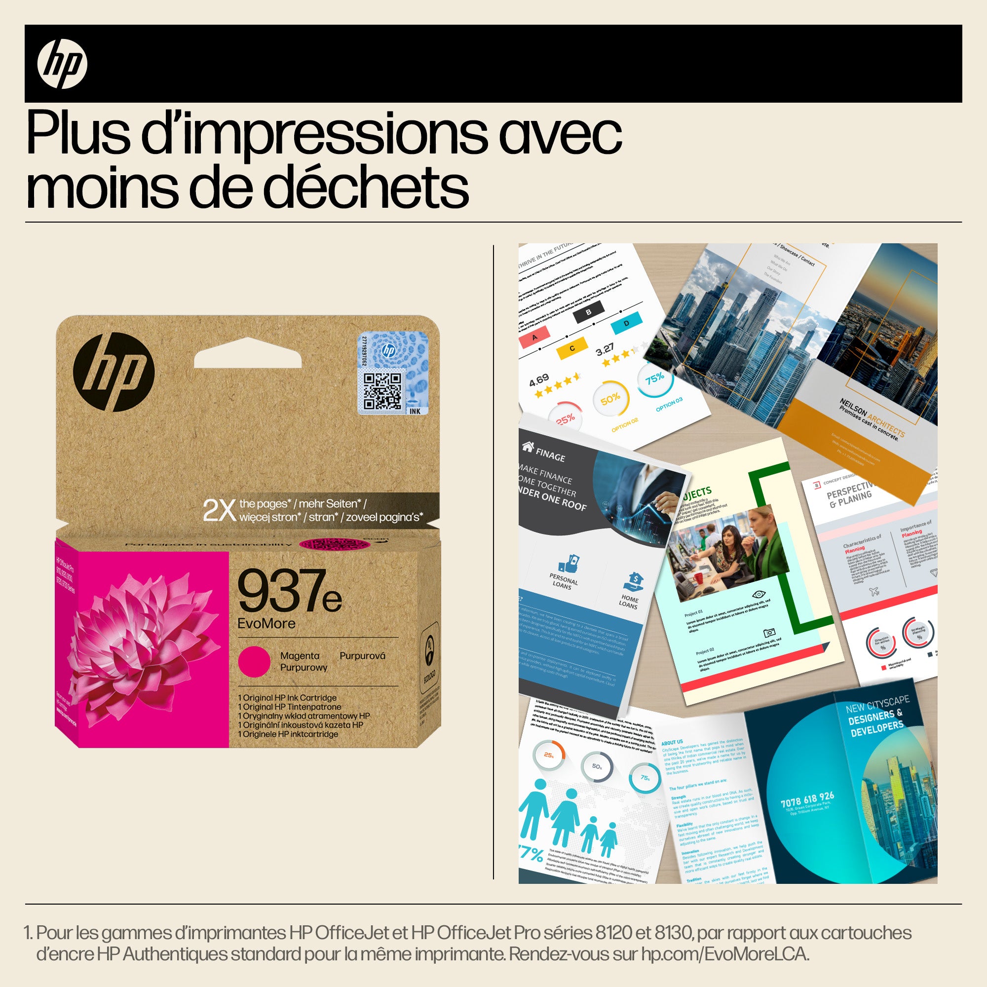 HP 937e Cartouche d’encre authentique Magenta EvoMore