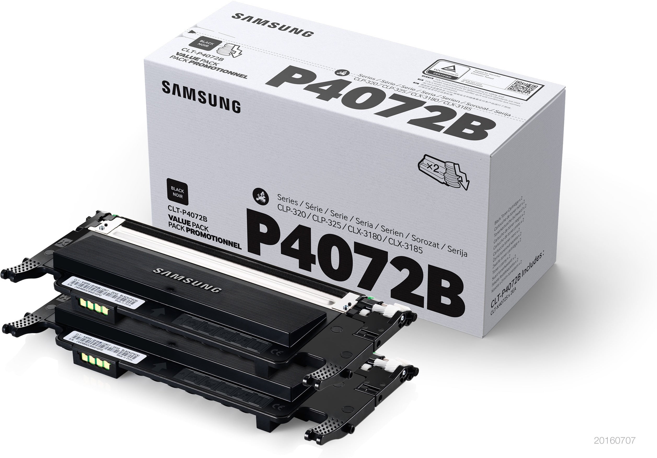 Samsung Pack de 2 cartouches de toner noir CLT-P4072B