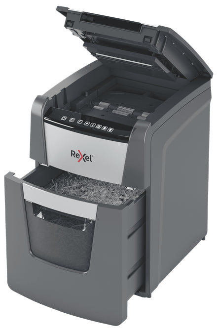 Rexel Optimum AutoFeed+ 100X destructeur de papier Destruction croisée 55 dB 22 cm Noir, Gris - vue 4