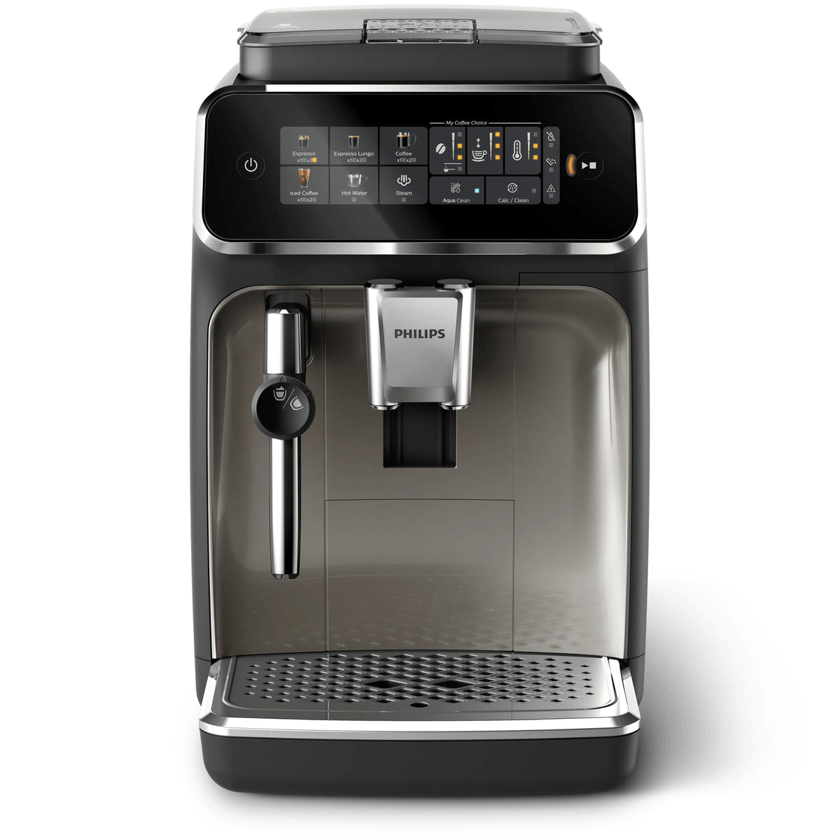 Philips Série 3300 SilentBrew EP3326/90 Machine Expresso Broyeur, 5 Boissons, Noir / Chrome