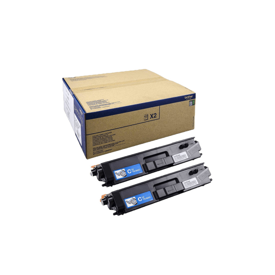 Brother TN-900CTWIN Cartouche de Toner Cyan Originale, Pack de 2