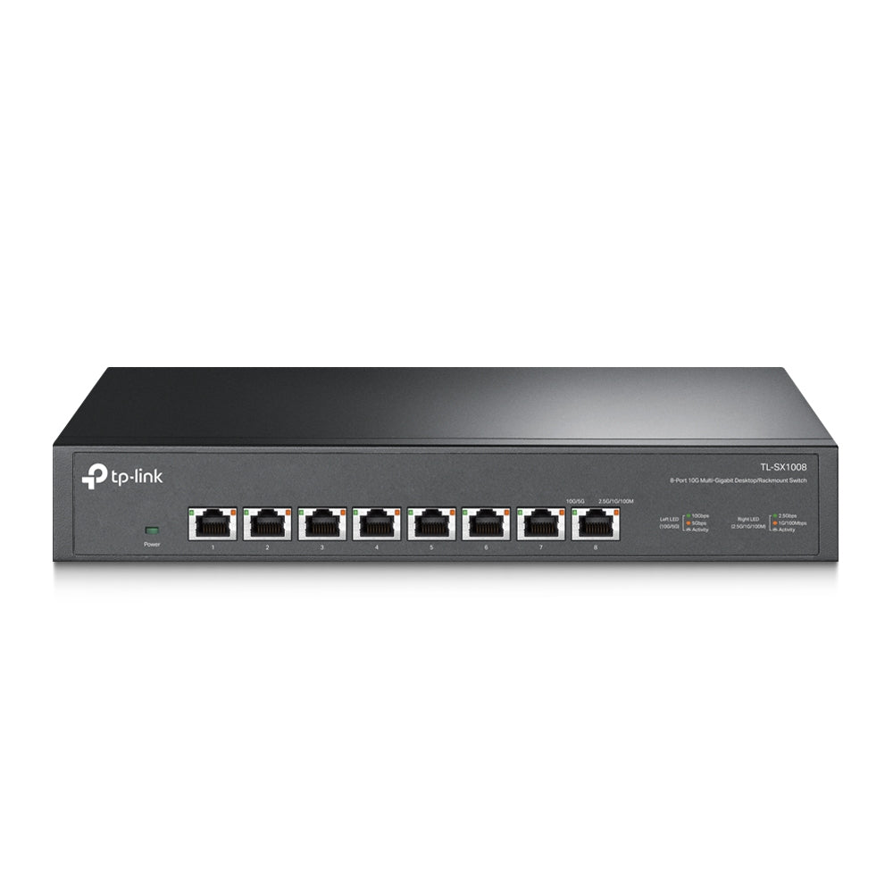 TP-Link TL-SX1008 Commutateur Réseau Non-géré 10G Ethernet, 8 Ports RJ-45, Format 1U, Noir - vue 2