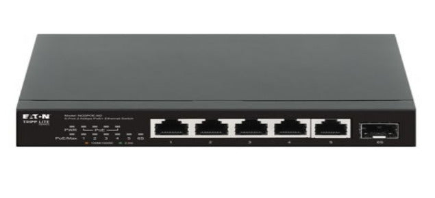 Eaton Tripp Lite Switch Ethernet Gigabit Non Administrable PoE+ Pass-Through, 5 Ports 2.5 Gbps, 70W, Boîtier Métal - vue 3