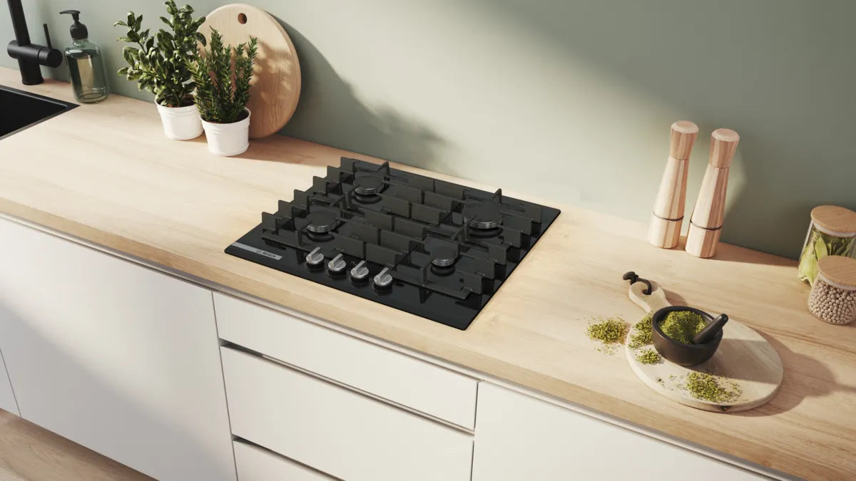 Bosch Bosch PRP6A6H40 plaque Noir Intégré 60 cm Gaz 4 zone(s)