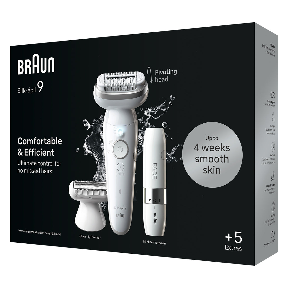 Braun Silk-épil 9 9-341 Épilateur 40 Pinces, Blanc