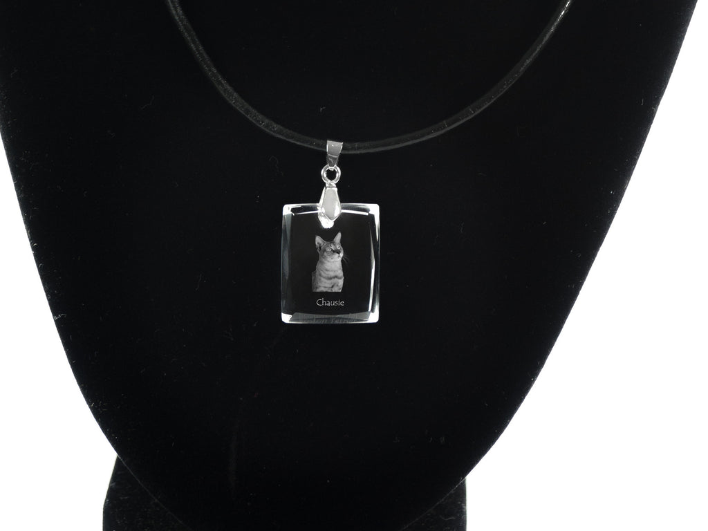 Chausie - Crystal cat pendant, photo necklace, unique jewellery by Art-Dog