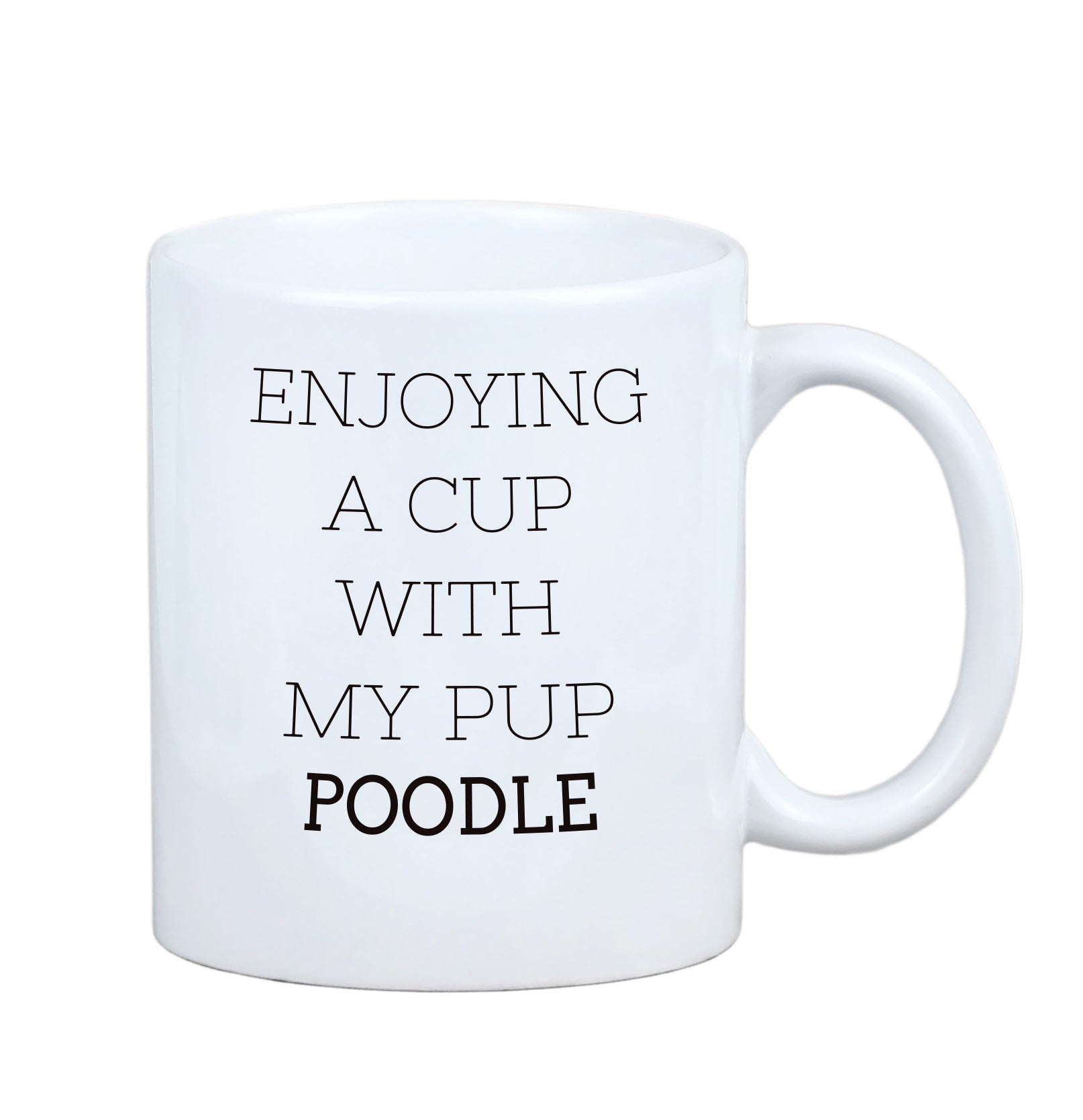 Poodle - cup with a geometric dog image and the inscription Art-Dog