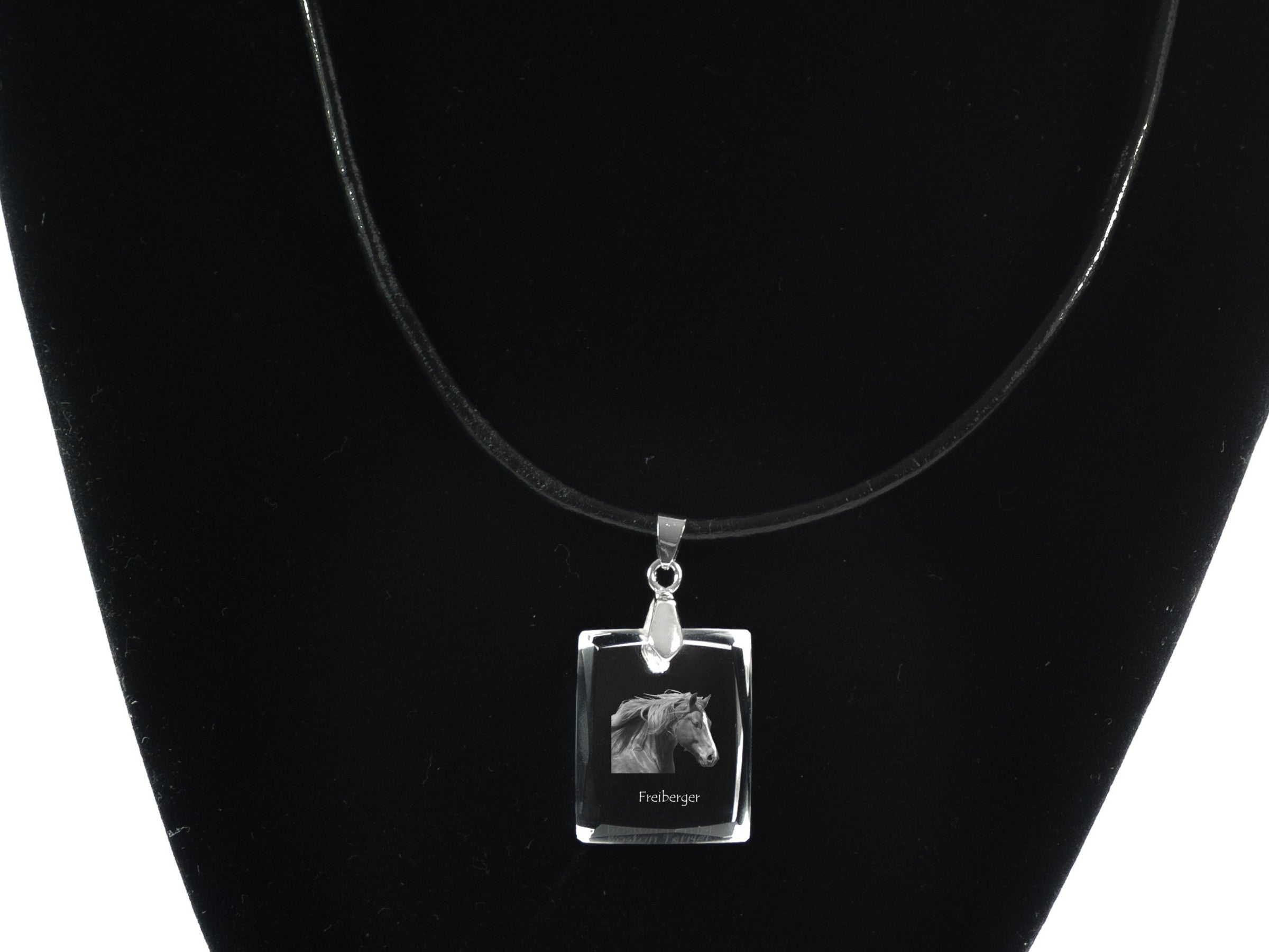 Freiberger - Crystal pendant with horse, photo necklace, unique jewellery by Art-Dog