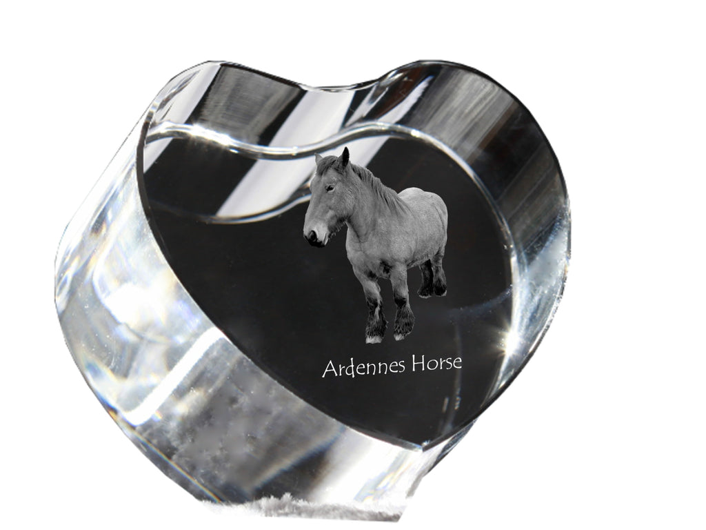 Ardennes Horse - a photo of a horse in crystal, a crystal heart, a unique frame with a photo from the Art-Dog brand