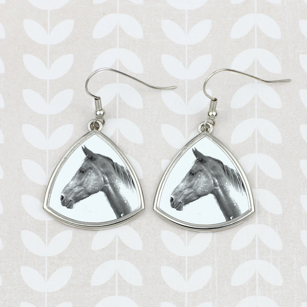 Akhal-Teke - earrings with a horse, hanging earrings with a picture, personalized jewelry with Art-Dog brand print