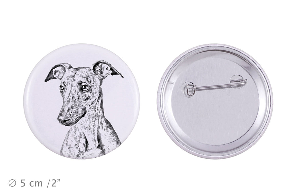Whippet - pin with your dog, add your own photo, Art-Dog brand