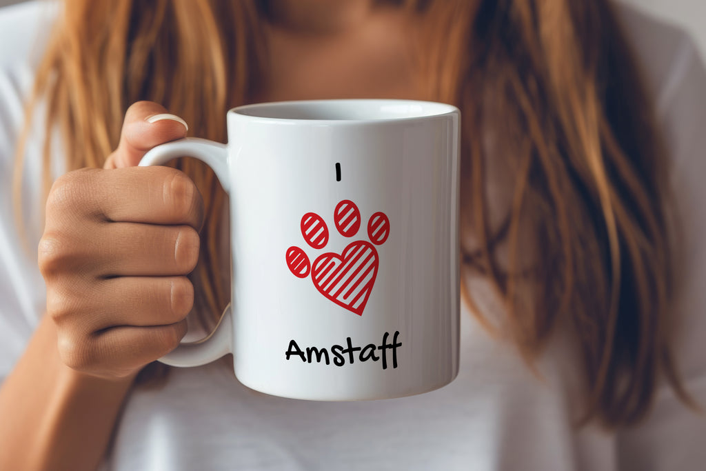 American Staffordshire Terrier, Amstaff - cup with a dog, cute cup with graphics, a gift with your photo from the Art-Dog brand
